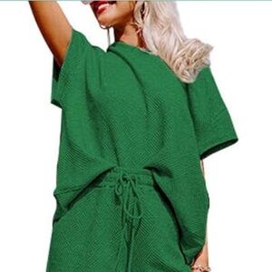 Kelly Green Ribbed Sweater Blouse